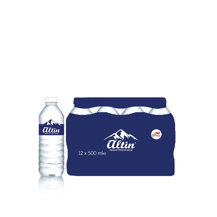 500ml bottled natural mineral water and 12-pack shrink wrap, Altin brand packaging